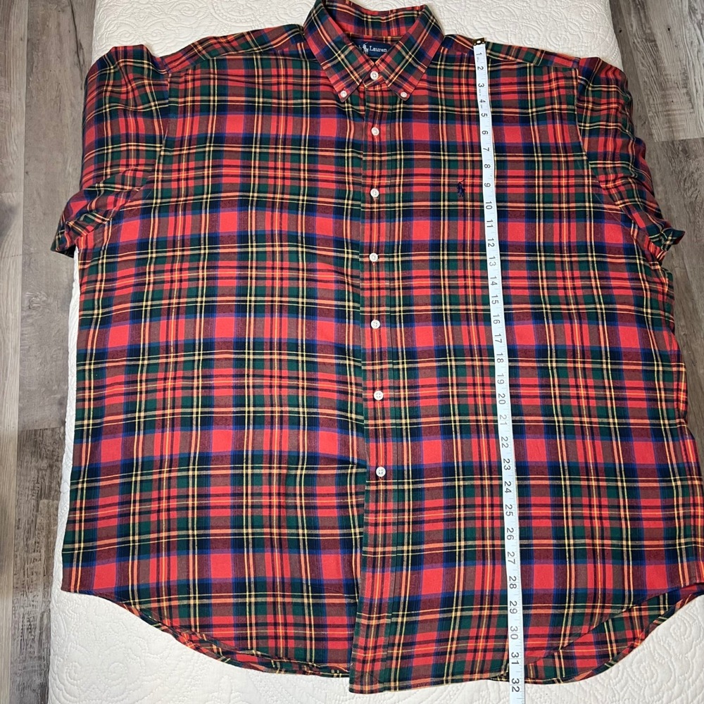 Ralph Lauren Blake Button Down Shirt Mens XL Tartan Plaid Cotton VTG Oversized - Picture 7 of 8
